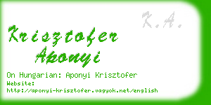 krisztofer aponyi business card